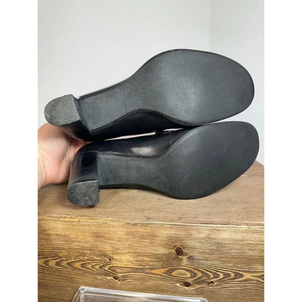 Franco Sarto Leather Loafer Heels Womens 6.5 Brazil Career Office Classic Preppy